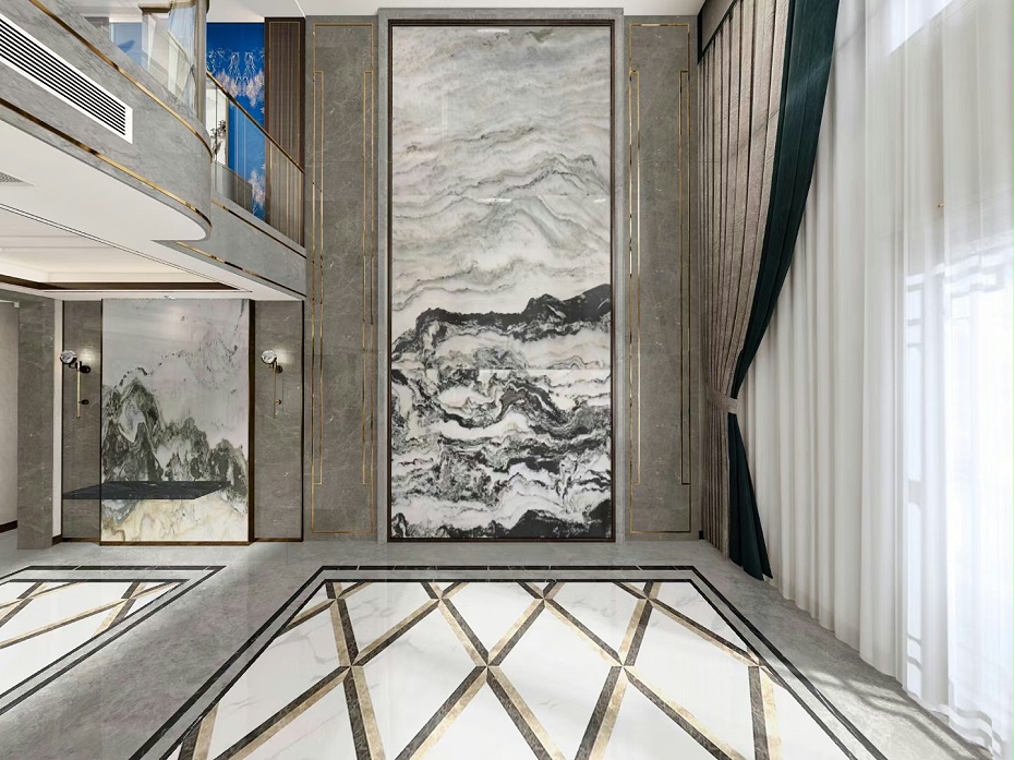雅柏灰直紋背景牆 地面